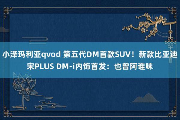 小泽玛利亚qvod 第五代DM首款SUV！新款比亚迪宋PLUS DM-i内饰首发：也曾阿谁味