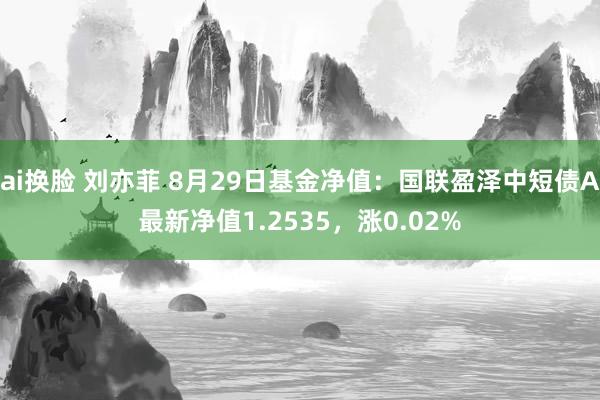 ai换脸 刘亦菲 8月29日基金净值：国联盈泽中短债A最新净值1.2535，涨0.02%