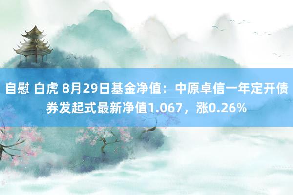 自慰 白虎 8月29日基金净值：中原卓信一年定开债券发起式最新净值1.067，涨0.26%