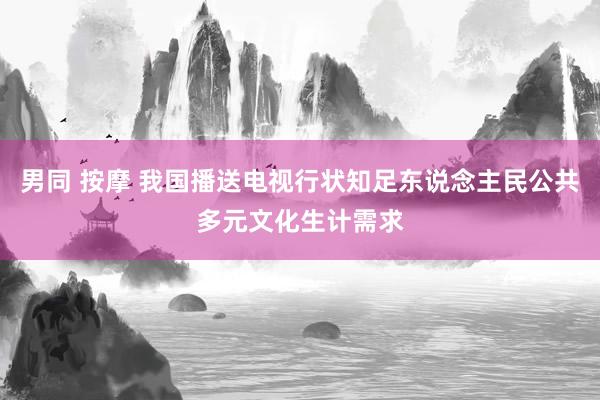 男同 按摩 我国播送电视行状知足东说念主民公共多元文化生计需求