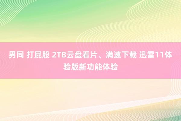 男同 打屁股 2TB云盘看片、满速下载 迅雷11体验版新功能体验